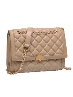 Quilted PU Leather Crossbody Bag Women Adjustable Chain Strap Handbag
